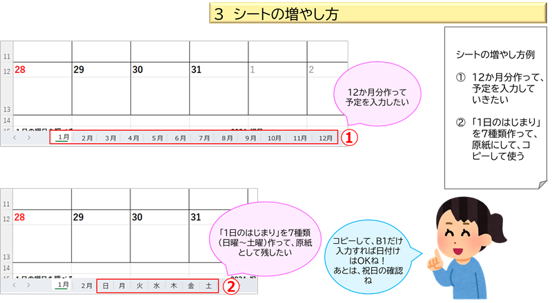 シートの増やし方