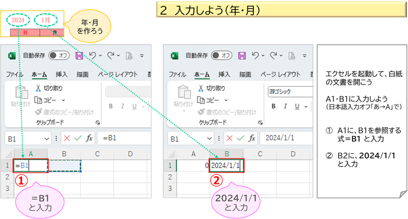 入力しよう（年・月）