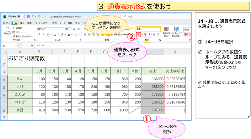 通貨表示形式を使おう