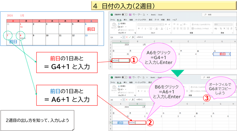 日付の入力（2週目）