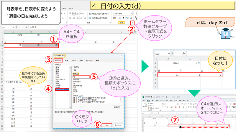 日付の入力（d）