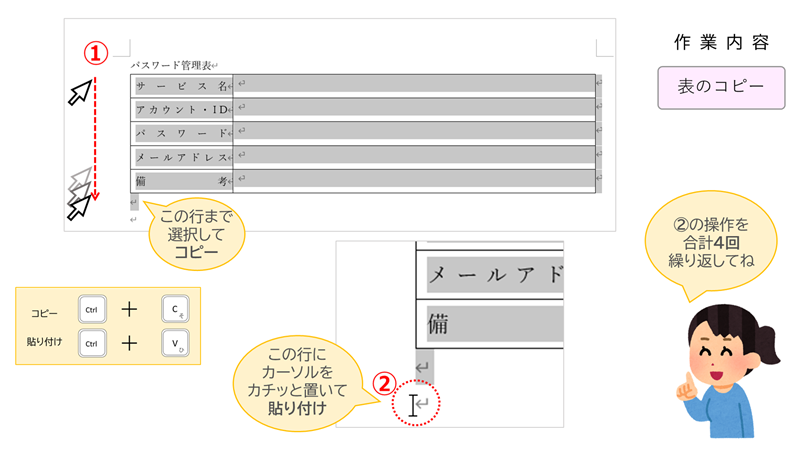 表をコピーしよう