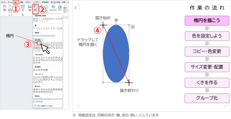 楕円を描こう